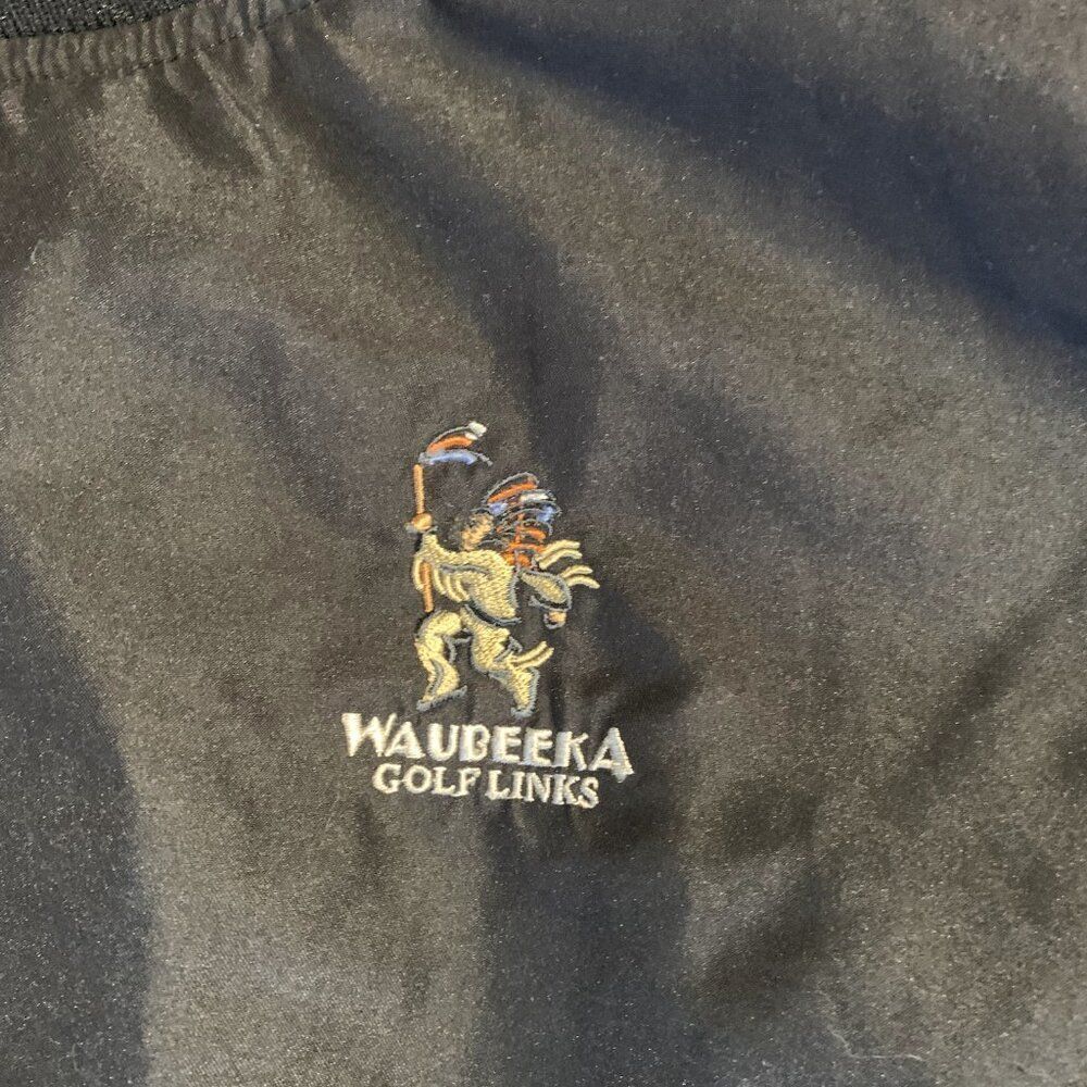 Vantage Waubeeka Golf Links Black Windshirt Pullover V-Neck Men Small - Picture 2 of 3